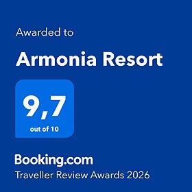 Booking.com Traveller Review Awards 2026 — Armonia Resort, βαθμολογία 9,7 / 10