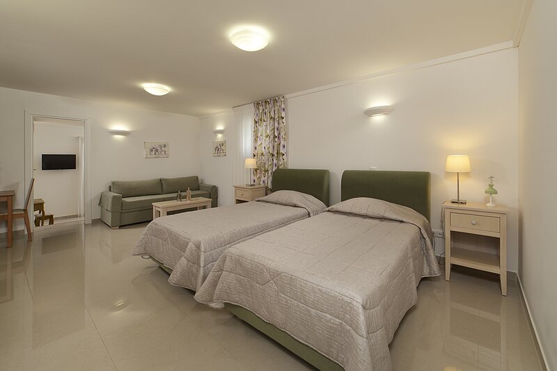 Suites — Suite 10 — Studio • King size + 2 singles · Accessible